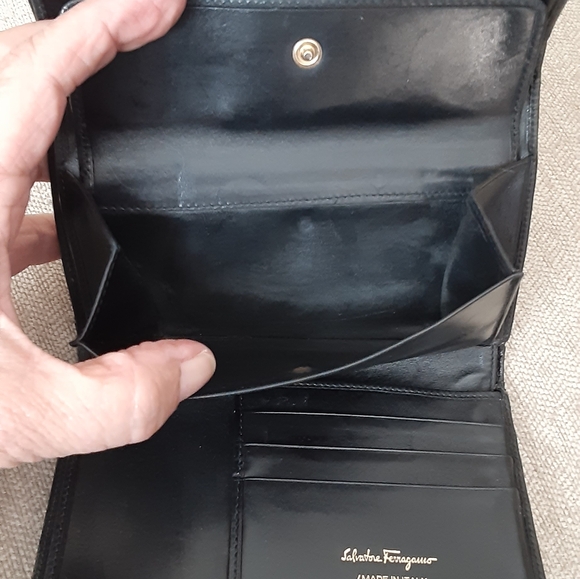 Salvatore Ferragamo Black Leather Wallet